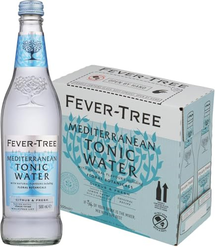 FEVER-TREE - 8 Bouteilles de 500 ml de Mediterranean Tonic Water - Citron et herbes aromatiques - Soda