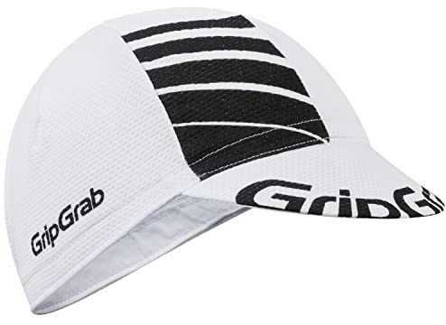 GripGrab lätt sommar cykelmössa UV-skydd cykelmössa retro flugskydd underhjälm mössa cykelmössa under hjälm, Vit/svart, S/M (50-22 cm)