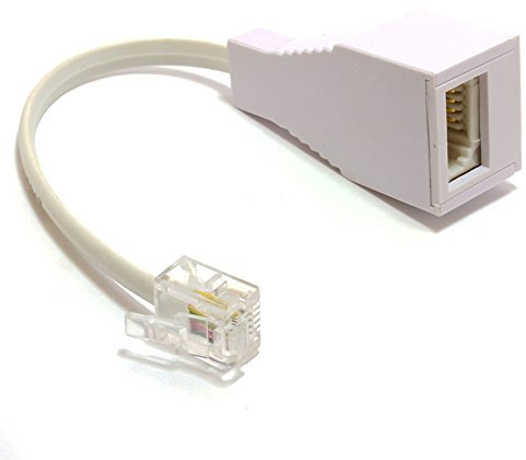 Kenable Adattatore cavo telefonico USA>UK 6P4C 10cm con connettore maschio RJ11 4 pin e connettore femmina BT