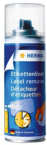 HERMA 1266 Klebstoffentferner Etikettenentferner Spray 200 ml, Kleberlöser Etikettenlöser entfernt Klebereste, Klebstoff, Aufkleber, Sticker & Etiketten