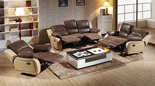 Microfaser Schlafsofas Relaxsofas Relaxsessel Fernsehsofas 5129-3+2+1-PU-639