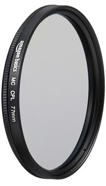 Amazon Basics 77 mm Circular Polarizer Protection Filter for Deeper Colours, Glare and Reflection Reduction, Multi-Coated, Protects from Dust, Dirt and Scratches