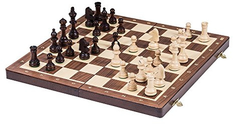 SQUARE - Pro Schack No. 4 VALNÖT – Schackspel - Schackfigurer och schackbräde av trä