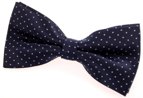 Retreez Pajarita hombre puntitos para, preanudada, 13 cm Azul marino con el punto azul claro
