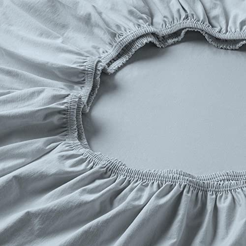 ESTELLA Spannbetttuch Zwirnjersey | Wolke | 100x200 cm | bügelfreie & trocknerfeste Qualität | Rundumgummi | 97% Baumwolle