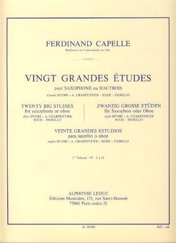 CAPELLE - Grandes Etudes (20) Vol.1: nº 1 a 10 para Saxofon Mib (Oboe)