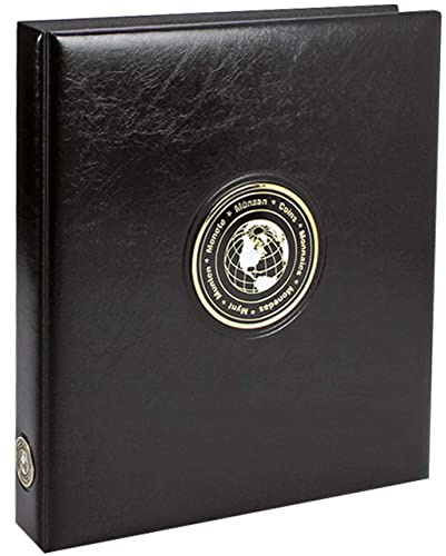 SAFE Premium Universal-Münzalbum – leerer 4-Ring-Binder | Schwarzes erweiterbares Sammelalbum ohne Münzblätter zur individuellen Bestückung für Münzen verschiedener Länder
