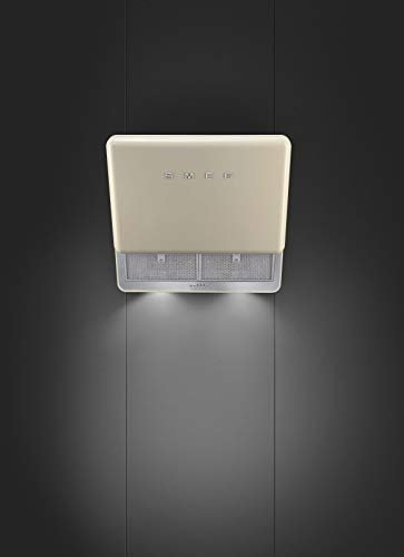 Hotte decorative murale Smeg KFAB75CR - Hotte aspirante Pan incliné - largeur 75 cm - Débit d'air maximum (en m3/h) : 797 - Niveau sonore Décibel mini. / maxi. (en dBA) : 50 / 72