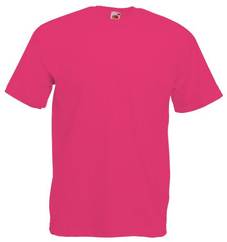 Fruit of the Loom Men's Short-Sleeved T-Shirt - Fuchsia - Large
