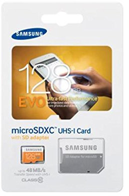 Samsung Memory 128GB Grade 1 Class 10 EVO MicroSDXC Memory Card with SD Adapter