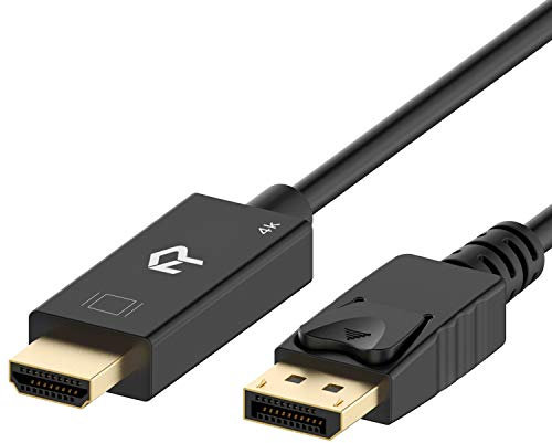 Rankie DisplayPort (DP) to HDMI Cable, 4K Resolution Ready, 1.8m, Black, 1 piece