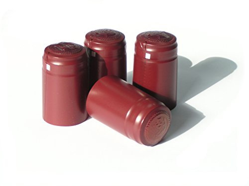 AlcoFermBrew Capsules Thermorétractables pour Bouteilles de Vin - Décoration et Protection du Bouchon (Bourgogne/Rouge - 100 pcs)
