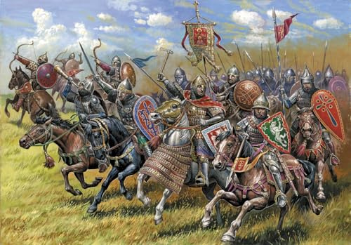 Zvezda 500788039-1:72 Russian Mounted Knights, klein, Metallrost