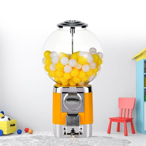 pealiritansemen Capsule Toy Vending Machine, Commercial Candy Dispenser, 3.2-3.5 Cm Spherical Capsule Snacks Equipment, Coin Operated Vending For Game Arcades, Cinemas,Yellow