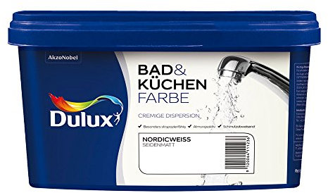Dulux 5087520 Bad- & Küchenfarbe matt, Nordicweiß