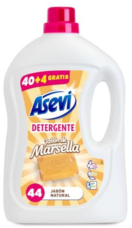Asevi Detergente Líquido para Lavadora Marsella - Detergente para Ropa Blanca y de Color con Fórmula Concentrada - Jabón Natural de Marsella para una Ropa Limpia y Cuidada - 42 Lavados