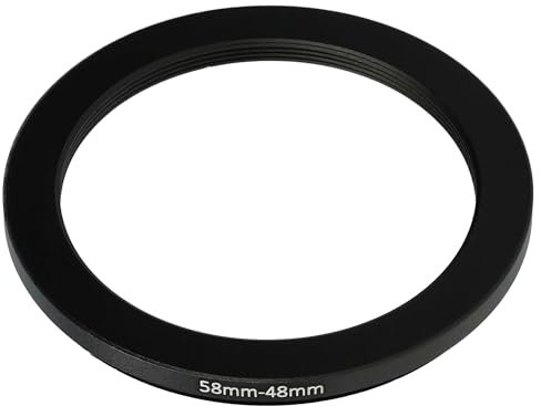 vhbw anello adattatore step-down da 58 mm a 48 mm compatibile con obiettivo fotocamera - Adattatore filtro, metallo, nero
