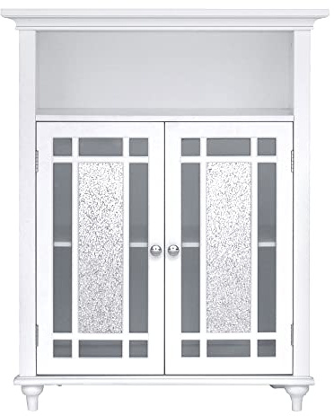 Teamson Home Placard de Rangement Meuble Bas de Salle de Bain Blanc Windsor ELG-529