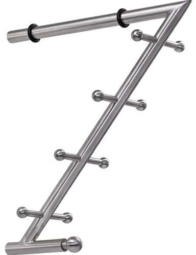 Gedotec Design Wandgarderobe paneel Garderobenarm Edelstahl Garderoben-Konsole Kleiderhaken - ZEUS | Edelstahl gebürstet massiv | 1 Stück - Flur-Garderobe für die Wand-Montage mit Befestigungsmaterial