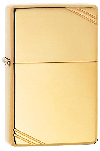 Zippo Briquet tempête – Vintage, Laiton hautement Poli, modèle de Base – Rechargeable – Réutilisable – Design Coupe-Vent – Boîte Cadeau – Fabriqué aux États-Unis
