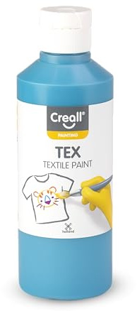 Creall Textil- & Stoffmalfarbe | Türkis 250 ml | Waschmaschinenfest nach Fixierung | Für T-Shirts, Jeans, Schuhe, Stofftaschen, Möbel & Autoinnenraum/Dachhimmel