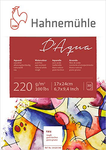 Hahnemühle - D'aqua -Bloc papier pour peinture aquarelle - 17X24cm - 220 g/m²