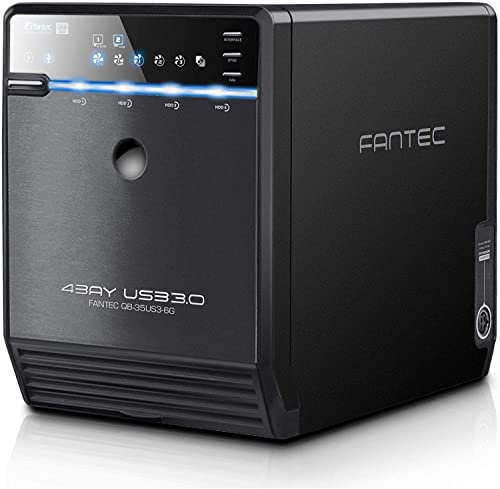 Fantec QB-35US3-6G - Carcasa para disco duro (4 unidades, 3,5, USB 3.0 y eSATA, 4 unidades de 4000 GB, WD Red 24/7)