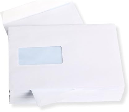 100 St. C5 Versandtaschen weiß 229x162 mm HK mit Fenster Briefumschlag haftklebend