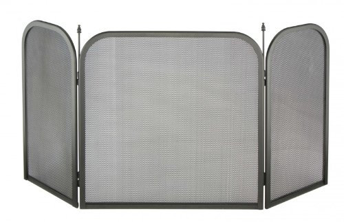 Gravidus Funkenschutzgitter klappbar für Kamine - hitzebeständig und platzsparend, optimaler Schutz gegen Funken - Metall, 53x96,5 cm, schwarz