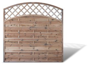 Zaundiscount 6 x Sichtschutzzaun + Gartenzaun mit Doppelbogen + Rankgitter Maß 180 x 180 auf 160 cm (Breite x Höhe) aus Kiefer/Fichte Holz, druckimprägniert Berlin Doppelbogen Aktion