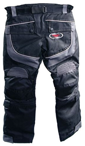 RKsports Kids Supersport Motorbike Motorcycle Textile Trousers Black Waterproof Windproof (X-Large, Grey)