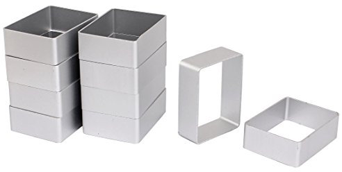 sourcing map Molde Cortador para hornear galletas pastel rectángulo DIY de aluminio 10pcs