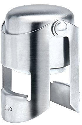 cilio Champagnerverschluss klappbar, Edelstahl, luftdicht, tropfsicher | Sektflaschenverschluss, rostfreier Edelstahl, für Champagner und Sekt, wiederverwendbar, luftdicht, tropfsicher