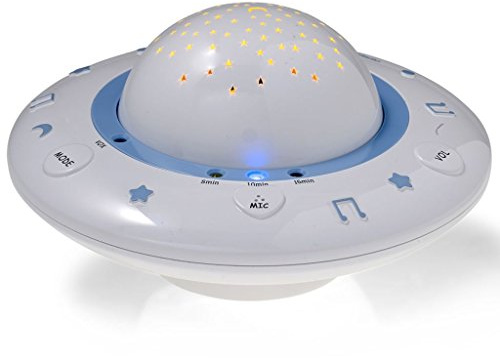 Alecto BC-125, proiettore del cielo stellato, addormentarsi velocemente, bambino, proiettore a batteria, ninne nanne, reagisce ai suoni