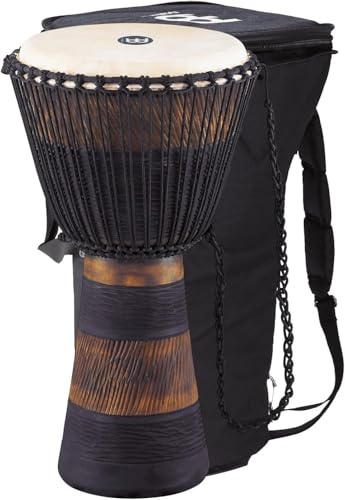 Meinl Percussion Earth Rhythm Djembe - Sehr große Handtrommel - Inklusive Tasche - Durchmesser 13 Zoll - Mahagoni, Mehrfarbig (ADJ3-XL+BAG)