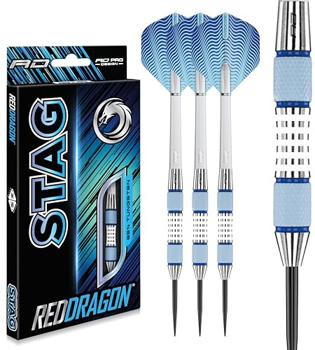 Red Dragon Stag Dartcraft Greys 4: 30 g – Volframstålpilar med flyg och stjälkar