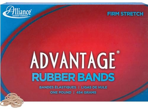 Alliance Rubber 26085 Advantage Rubber Bands Size #8, 1 lb Box Contains Approx. 5200 Bands (7/8 x 1/16, Natural Crepe) , Beige