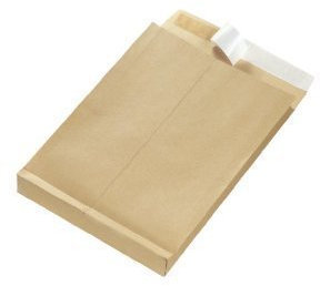 Faltentaschen B4, mit Stehboden 4cm, HK (Haftklebend mit Abziehstreifen), 130g/m², braun, 100 St