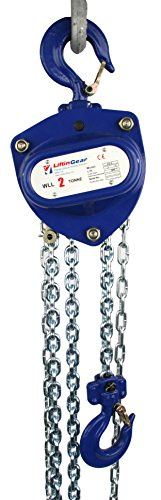 LiftinGear 2000kg Chain Block Lifting Tackle Crane Hoist Manual Gantry Hand Pulley 3-30mtr Lift Height (6mtr)