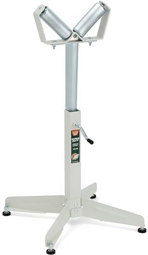 HTC HSV-15 Pipe Stand V head Roller Super Duty Adjustable 22-Inch to 32-Inch Tall , White