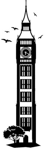 Samunshi® Wandtattoo The Clock Tower/Big Ben Wandaufkleber 12 x 40cm schwarz