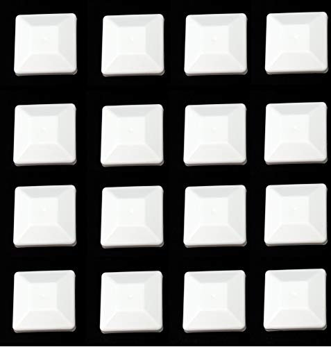 JSP Manufacturing 4X4 White Fence Post Plastic Cap- Pick a Pack (3 5/8 X 3 5/8) Fits 4 x 4 Nominal Fence Posts Made in USA Wholesale/Bulk Pricing (16)
