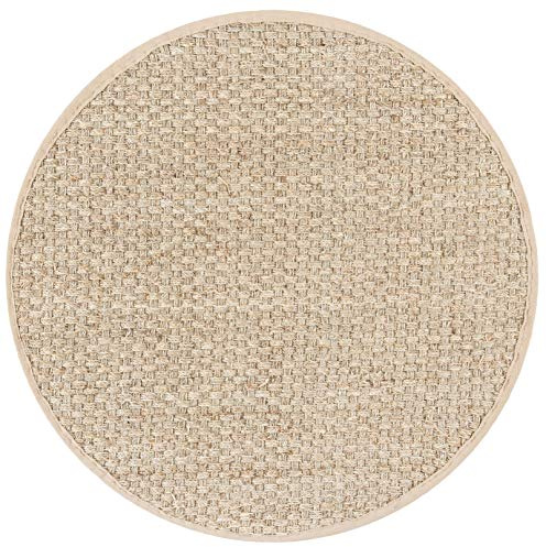 SAFAVIEH Alfombra De Fibra Natural Sala de Estar, Comedor, Dormitorio - Natural Fiber Collection, Pelo Corto, Natural y Beige, 76 X 183 cm
