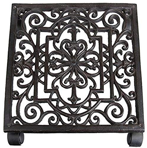Esschert TG22 Design antik växtvagn fyrkantig, brun, 29,6 x 29,6 x 5,8 cm