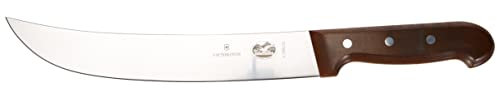 Victorinox, 5.7300.25, Wood, Schlachtmesser, Extra scharfe Klinge, mit geradem Schliff, mit edlem Holzgriff, Braun, Made in Switzerland,