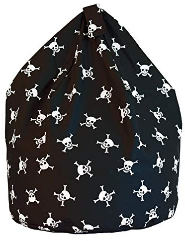 Cotton Black Skull and Cross Bone Pirate Bean Bag Large Size