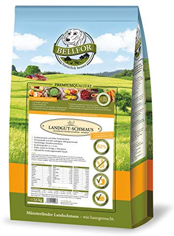Bellfor Landgut-Schmaus Hypoallergenes Trockenfutter mit Insekten Getreidefrei - 7,5 kg, Hoher Anteil an Omega-3-Fettsäuren, für Hunde mittlerer Größe.