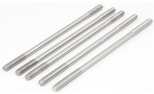 Sourcingmap M8 x 190mm Tight Adjustable Push Rod Double End Thread Stud Screw Bolt 5pcs