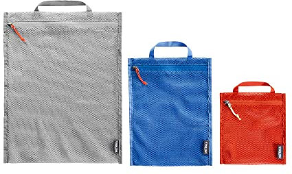 Tatonka Packwürfel Mesh Pocket Set (3 Stück) - DREI Flache Netztaschen Größen - zum übersichtlichen Verstauen von Gepäck in Koffer oder Reisetasche