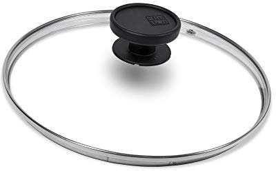 ALLUFLON Coperchio Vetro Bordo Inox, 28 cm